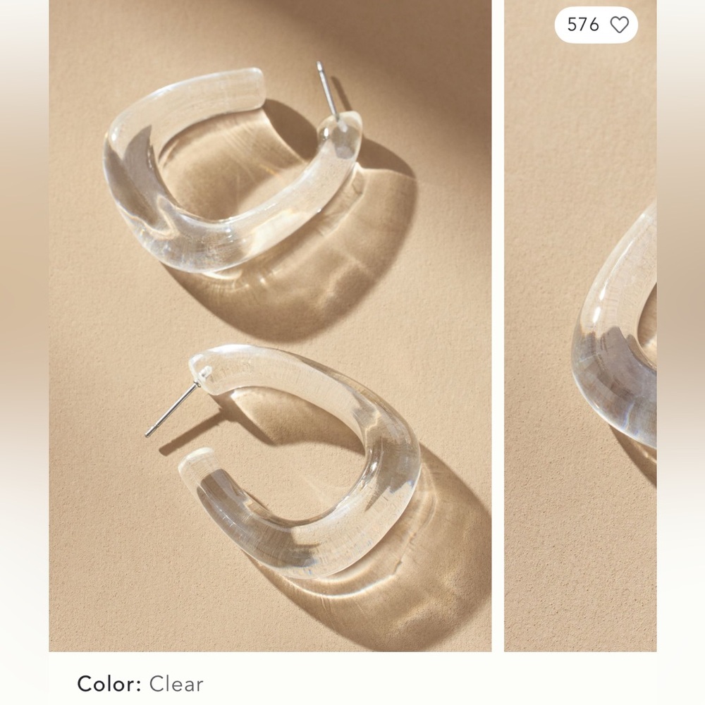 NWT Anthropologie Transparent Glass Earrings - Picture 3 of 10
